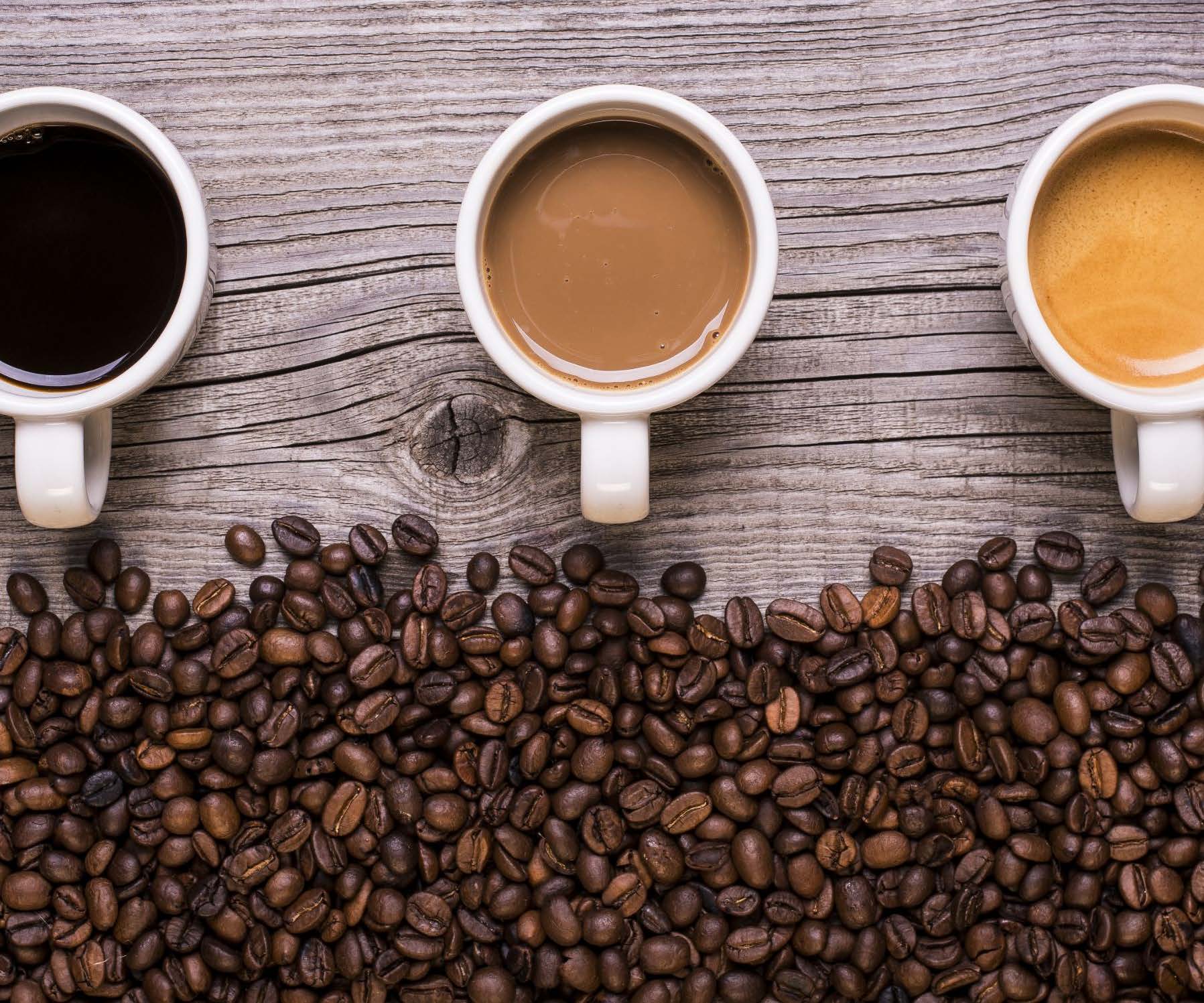 Fresh coffee served in branded takeaway cups