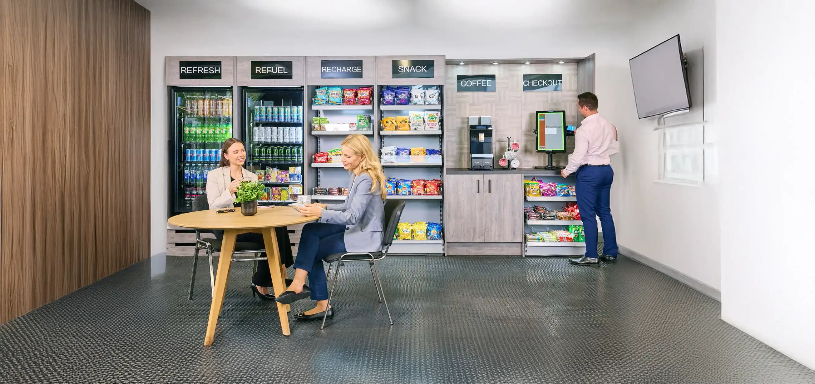 A bright self-service workplace micro market